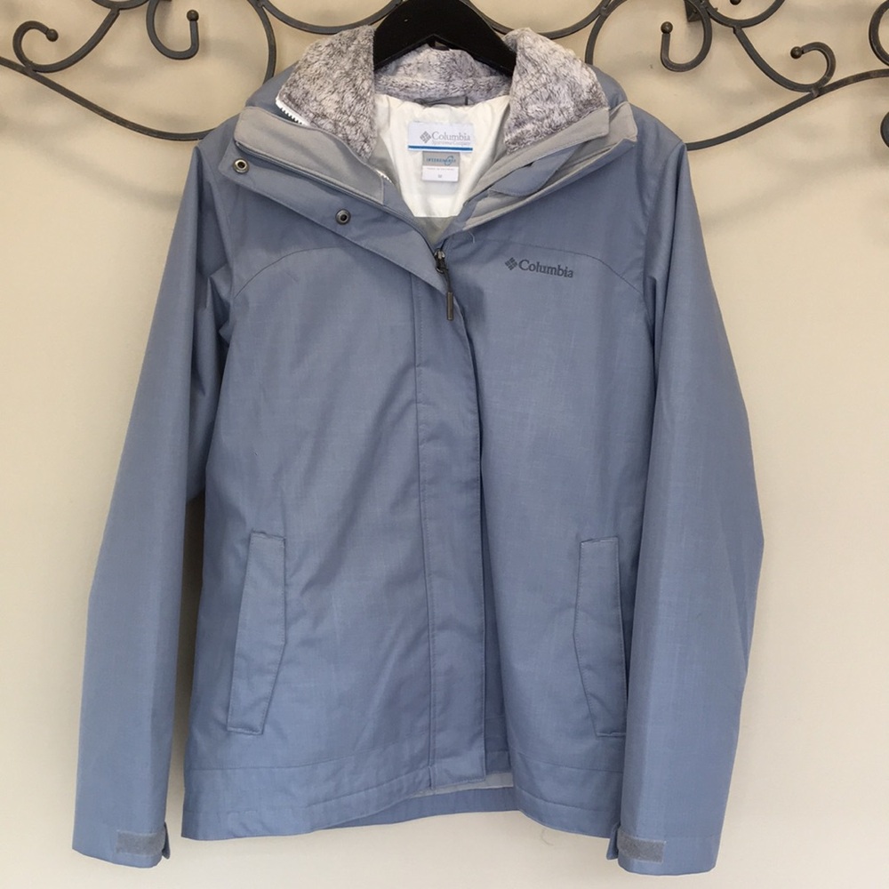 Columbia light blue Interchange jacket coat size M